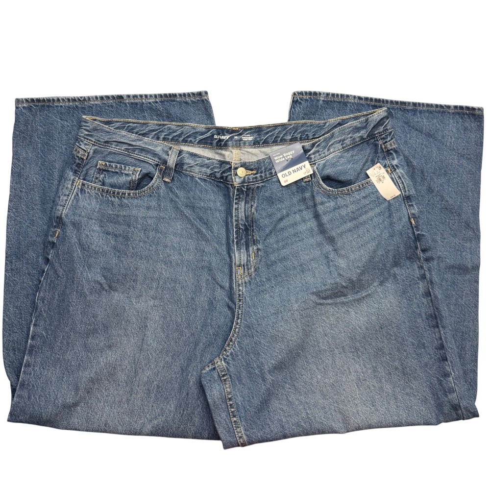 NWT Old Navy WOW Baggy Wide Leg Jeans Size 20 Blue Mid Rise Denim Pants